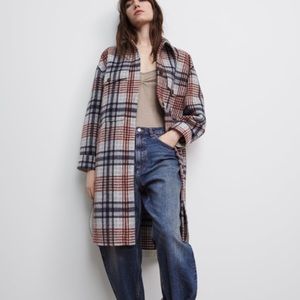 Long plaid jacket
